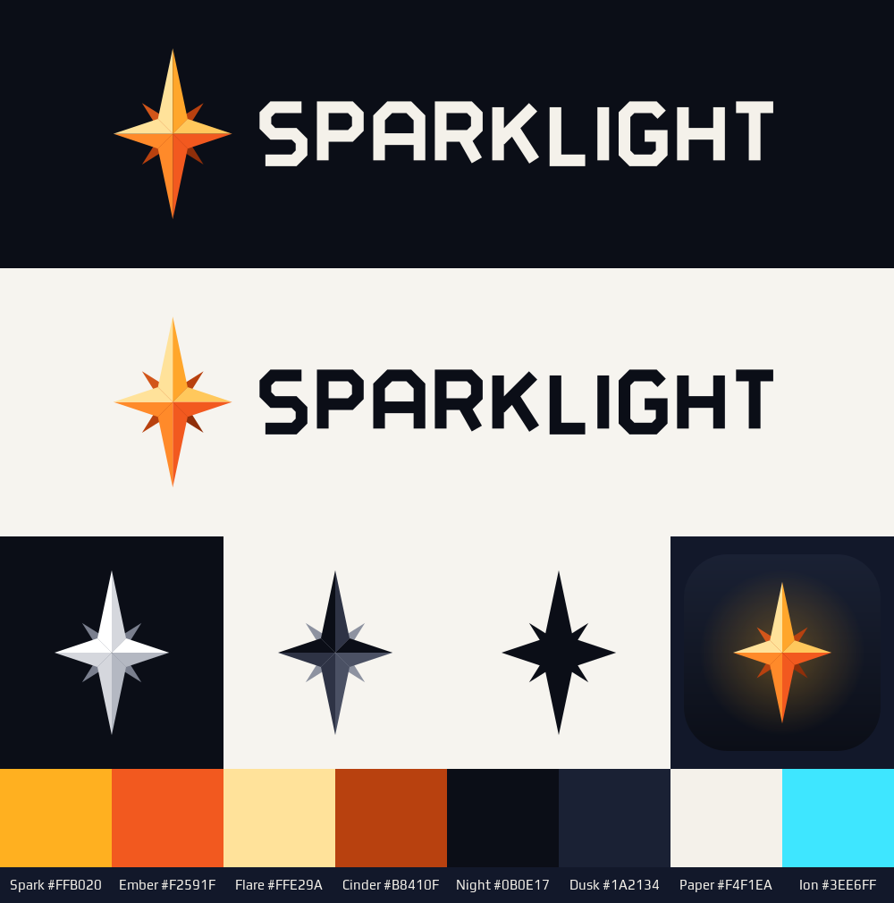 Sparklight brand sheet